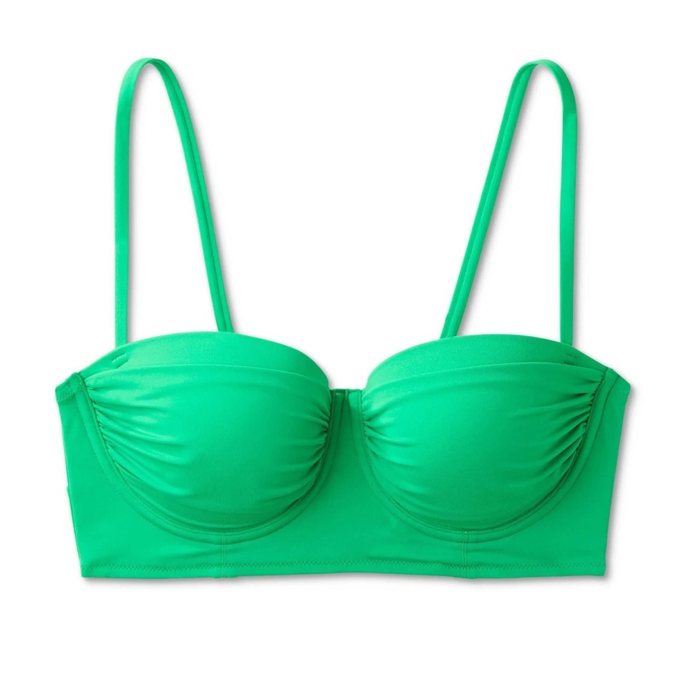 Shade & Shore Swim Light Lift Shirred Cup Bikini Top Size 38D - Picture 3 of 5